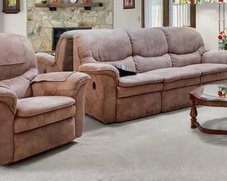 Microfiber recliner and reclining sofa