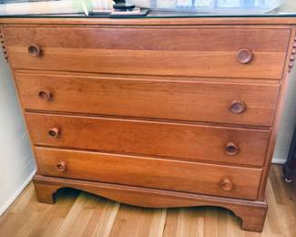 Low wooden dresser with 4 drawers