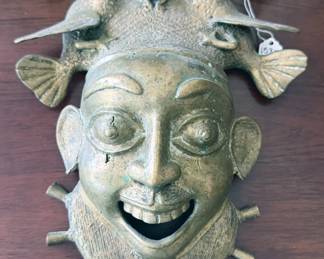 Bronze tribal mask from Cameroon