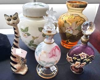 Vintage glass perfume bottles