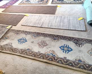 Assorted atelier-made Indian wool rugs + natural fiber (hemp/jute) rugs