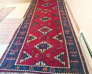 Hand knotted Persian wool rug 55” x 155”
