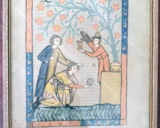 Repro print of the Codex Manesse (book of Middle High German Minnesang poetry from the 1300s)