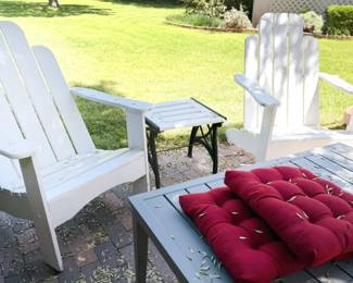 Adirondack chairs, patio table