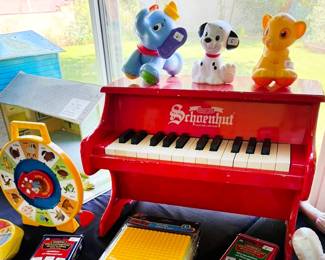 Kids toys, including Schoenhut piano