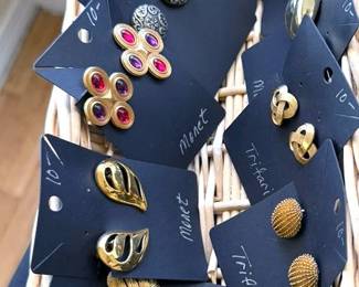 Monet + Trifari vintage clip on earrings