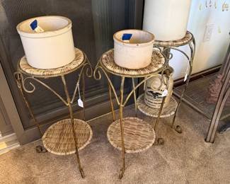 plant stands and crocks