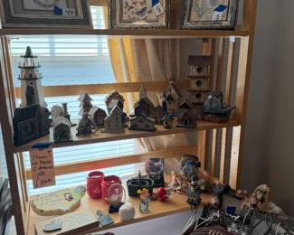 lighthouse and small house decor, frames and art work