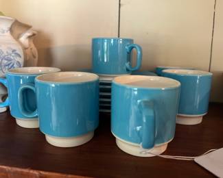Vtg Pagnossin of Italy 6 Teacup and Saucer Set
