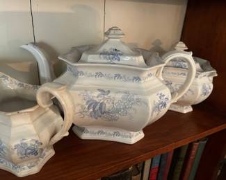 Antique Teapot with Cream and Sugar