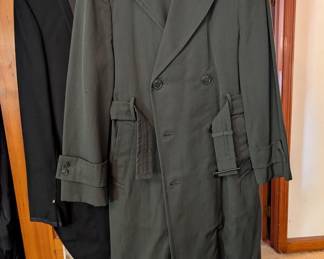 Vtg Military Trench Coat