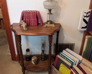 Vintage Side Table and Assorted Vintage Decor