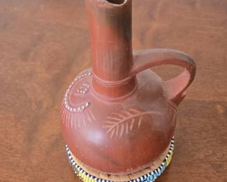 East African Beaded Clay Jebena