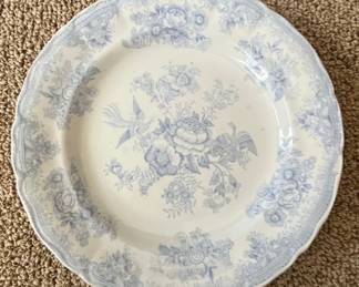 Antique Minton MCo Blue and White Asiatic Pheasants Transferware Plate