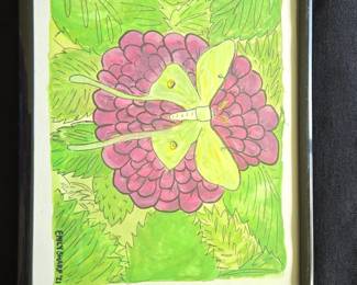 Emily Sharp Original Watercolor Painting Luna Moth