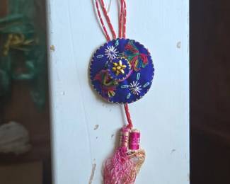 Korean Traditional Embroidered Norigae Ornament with Tassel