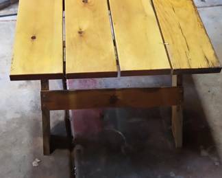 Vintage Wooden Picnic Table second image