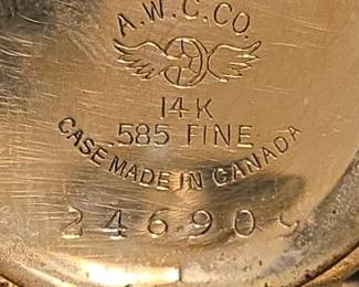 A.W.C. Co. 14K Gold Ladies Pendant or Wrist Watch