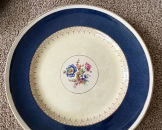 Vintage Burleigh Ware Floral Plate with Cobalt Blue Border and Gold Trim second image