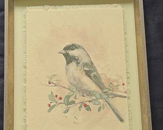 BlackCapped Chickadee Fabric Print Wall Art by Danhui Nai