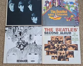 Collection of Four Vintage The Beatles Vinyl LPs
