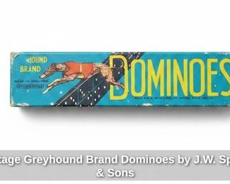 Vintage Greyhound Brand Dominoes by J.W. Spear Sons
