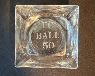 Vintage Commemorative Glass Ashtray UC BALL