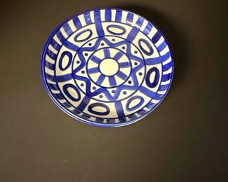 Dansk Arabesque Blue and White Ceramic Plate