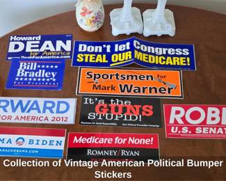 Collection of Vintage American Political Bumper Stickers