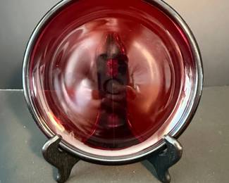Arcoroc France Ruby Red Glass Bowl