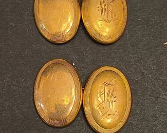 Vintage 10k Gold Monogrammed Cufflinks
