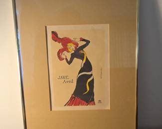 Henri de ToulouseLautrec Jane Avril Lithographic Poster Reproduction