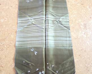 HandPainted Silk Scarf with Dragonfly and Cherry Blossom Motif