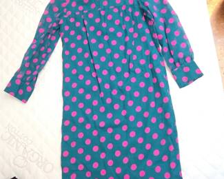 Victor Glemaud x Target Teal and Pink Polka Dot Dress