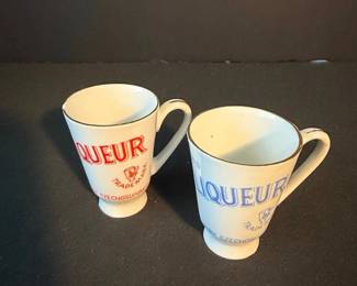 Vintage Jan Becher Karlovy Vary Porcelain Liqueur Mugs Set of