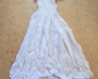 Vintage s White Embroidered Organza Graduation Dress