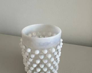 Vintage Milk Glass Hobnail Vase
