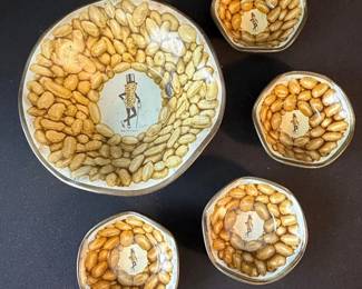 Vintage Planters Peanuts New York Worlds Fair Mr. Peanut Tin Snack Bowl Set