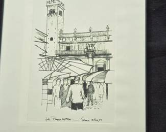 Ink Sketch of Piazza delle Erbe, Verona