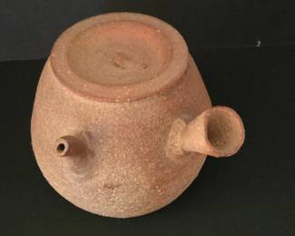 Japanese Unglazed Clay Kyusu Teapot with Dual Spouts