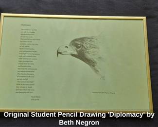 Original Student Pencil Drawing Diplomacy by Beth Negron