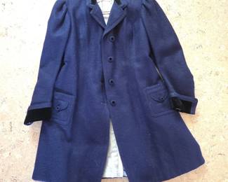 Vintage Forbes Wallace Navy Wool Coat