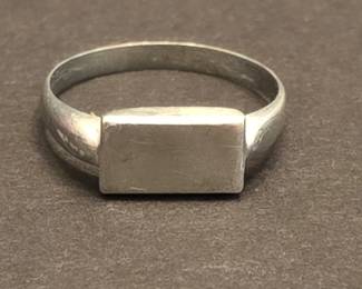 Sterling Silver Rectangular Signet Ring