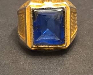 MidCentury Synthetic Sapphire Mens Ring