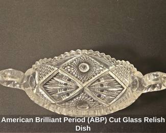 American Brilliant Period ABP Cut Glass Relish Dish second image