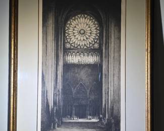 Albany E. Howarth, The Rose Window, Reims Cathedral, Original PencilSigned Etching del. et Imp.