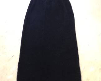 Vintage Black Velvet Maxi Skirt with Side Slit second image