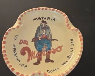 Vintage Cecconi Orvieto Hostaria del Mafioso Ceramic Ashtray