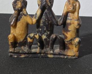 Carved Soapstone Three Wise Monkeys Figurine