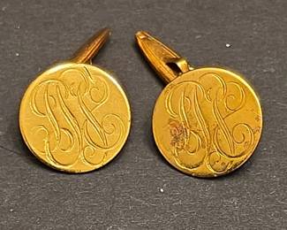 Vintage Monogrammed GoldTone Cufflinks Initials JB